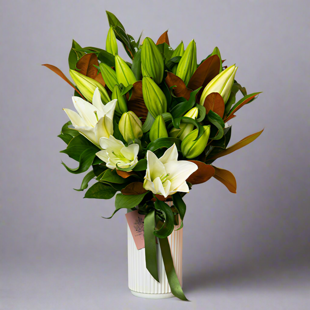 Oriental Lily Bouquet - White