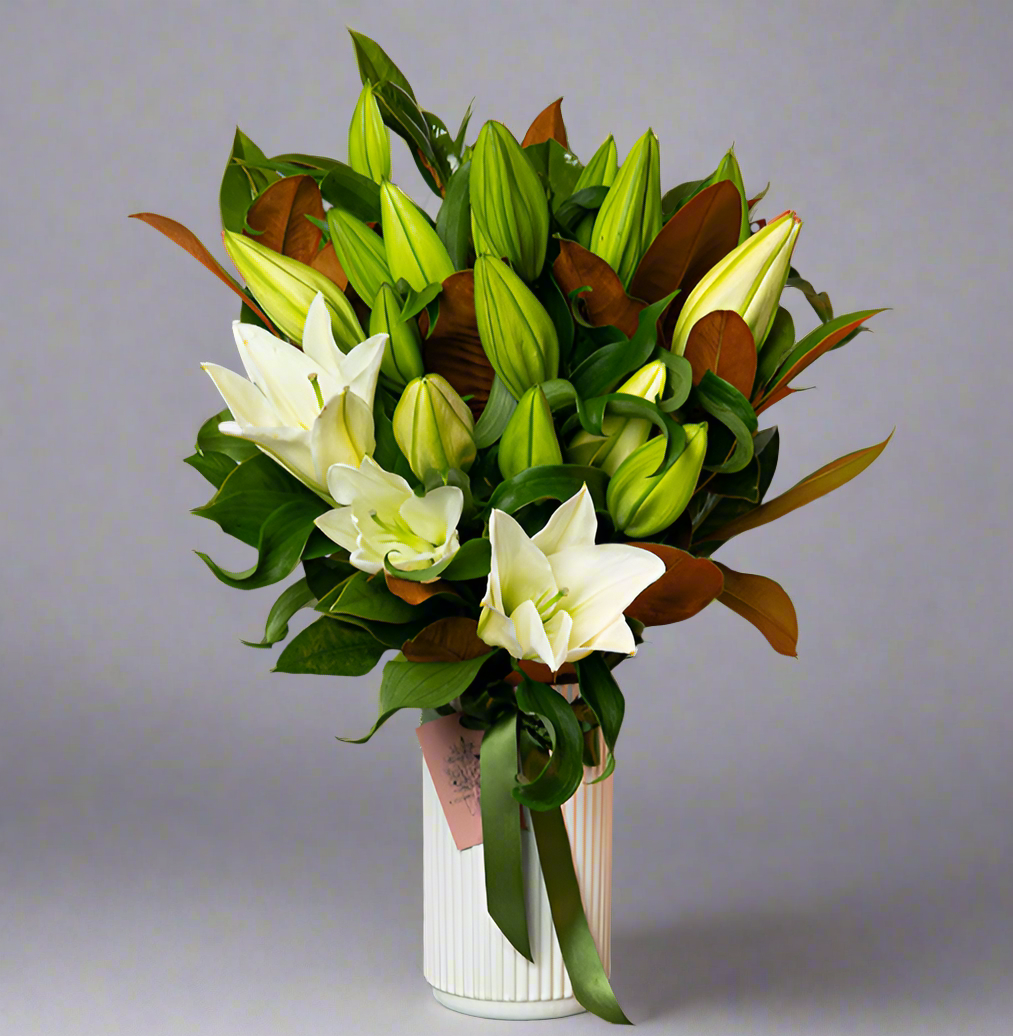 Oriental Lily Bouquet - White