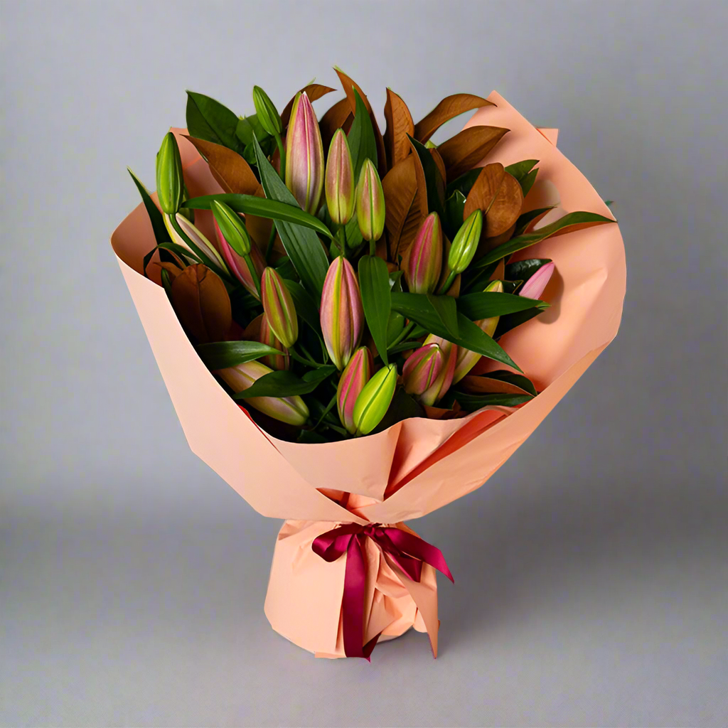 Oriental Lily Bouquet - Pink